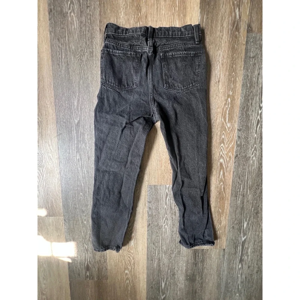 Old Navy Slouchy Straight Jeans‎ 12 Black Distressed High Rise 1846